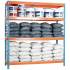 Estantería simonforte 1804-4 Chipboard azul/naranja/madera