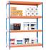 Estantería ecoforte 1206-4 Chipboard azul/naranja/madera