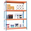 Estantería ecoforte 1206-4 Chipboard azul/naranja/madera