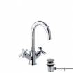 Grifo bimando para lavabo con caño giratorio Cross