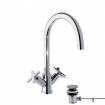 Grifo bimando para lavabo con caño giratorio Cross