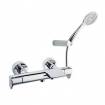 Grifo termostático de bañera salida cascada con equipo de ducha serie Alexia
