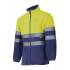 Chaqueta bicolor reflectante amarilla y azul eléctrico