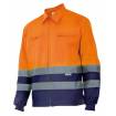Chaqueta bicolor reflectante naranja y azul Velilla