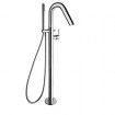 Grifo monomando de columna para baño con equipo de ducha serie Atica