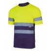 Camiseta bicolor manga corta reflectante amarilla Velilla