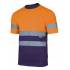 Camiseta bicolor manga corta reflectante naranja y azul Velilla