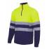 Sudadera bicolor con cremallera reflectante amarilla y azul Velilla