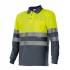 Polo bicolor manga larga reflectante gris y amarillo Velilla
