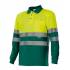 Polo bicolor manga larga reflectante amarillo y verde Velilla