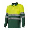 Polo bicolor manga larga reflectante amarillo y verde caza Velilla