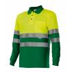 Polo bicolor manga larga reflectante amarillo y verde hierba Velilla