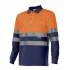 Polo bicolor manga larga reflectante naranja y azul eléctrico velilla
