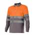 Polo bicolor manga larga reflectante naranja y gris Velilla