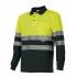 Polo bicolor manga larga reflectante amarillo y negro Velilla