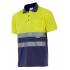 Polo bicolor manga corta reflectante amarillo y azul marino Velilla