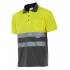 Polo bicolor manga corta reflectante amarillo y gris Velilla