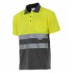 Polo bicolor manga corta reflectante amarillo y gris Velilla