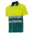 Polo bicolor manga corta reflectante amarillo y verde Velilla
