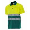 Polo bicolor manga corta reflectante amarillo y verde Velilla