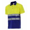 Polo bicolor manga corta reflectante amarillo y azulina Velilla
