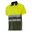 Polo bicolor manga corta reflectante amarillo y verde caza Velilla