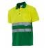 Polo bicolor manga corta reflectante amarillo y verde hierba Velilla