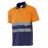 Polo bicolor manga corta reflectante naranja y azul marino Velilla