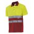 Polo bicolor manga corta reflectante amarillo y rojo Velilla