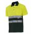 Polo bicolor manga corta reflectante verde y amarillo Velilla