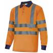 Polo manga larga reflectante naranja y azul Velilla