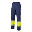 Pantalón bicolor forrado reflectante amarillo y azul marino Velilla