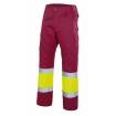 Pantalón bicolor forrado reflectante amarillo y granate Velilla