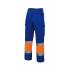 Pantalón bicolor reflectante azul eléctrico y naranja Velilla