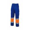 Pantalón bicolor reflectante azul eléctrico y naranja Velilla