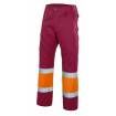 Pantalón bicolor reflectante granate y naranja con cintas Velilla