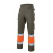 Pantalón bicolor forrado reflectante gris y naranja Velilla