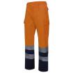 Pantalón bicolor multibolsillos  reflectante naranja y azul Velilla