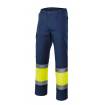 Pantalón bicolor multibolsillos reflectante azul marino y amarillo Velilla