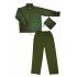 Traje de agua impermeable dos piezas con capucha oculta verde Velilla