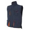 Chaleco bicolor acolchado multibolsillos azul y naranja Velilla