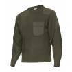 Jersey de punto grueso con cuello redondo verde Velilla