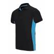 Polo bicolor manga corta negro y azul Velilla