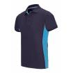 Polo bicolor manga corta azul celeste y azul marino Velilla