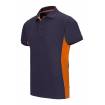 Polo bicolor manga corta azul y naranja Velilla