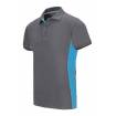 Polo bicolor manga corta gris y azul Velilla