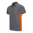 Polo bicolor manga corta gris y naranja Velilla