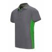 Polo bicolor manga corta gris y verde Velilla