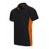 Polo bicolor manga corta negro y naranja Velilla