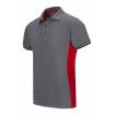 Polo bicolor manga corta gris y rojo Velilla